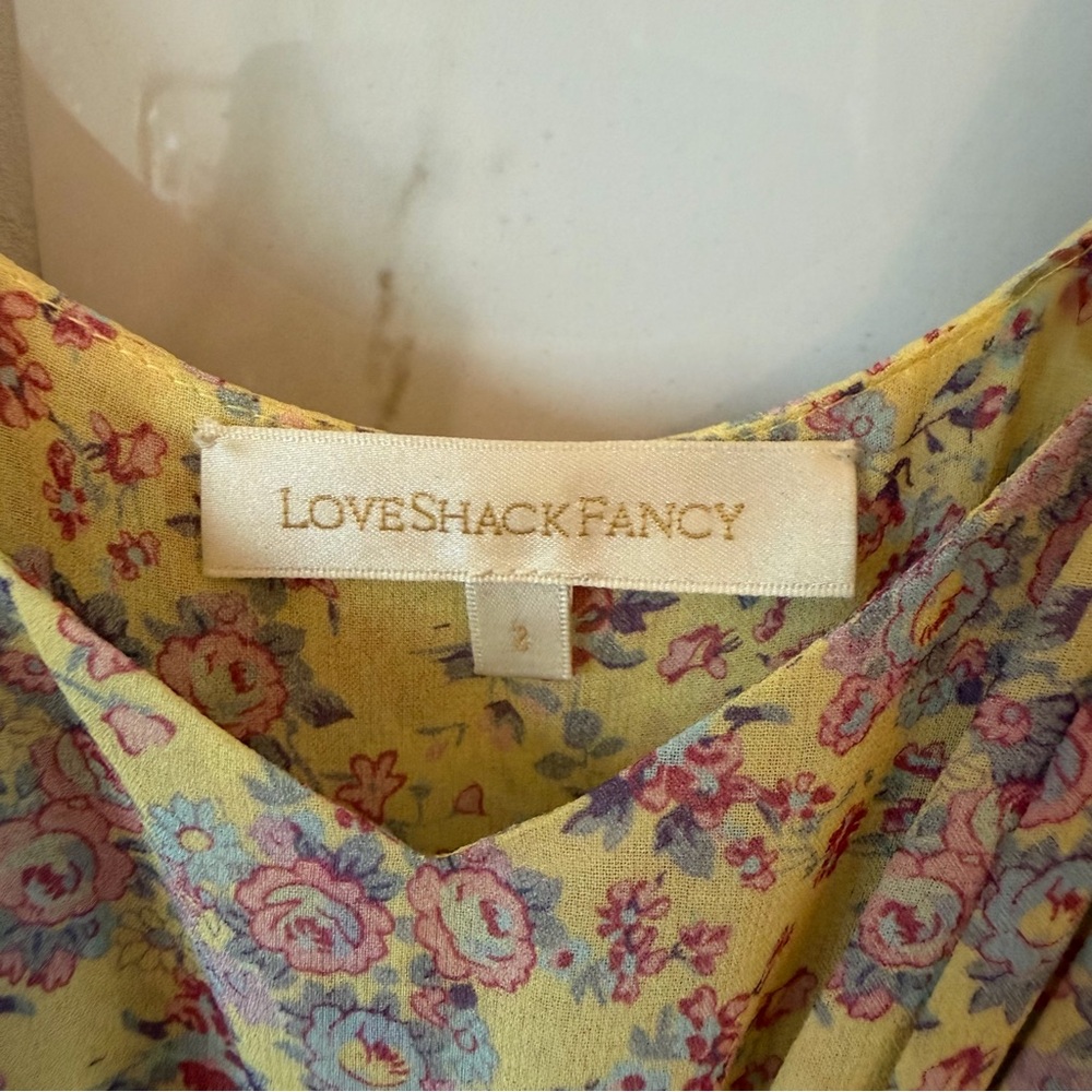 Loveshackfancy Ashley Silk Yellow Dress - Picture 3 of 6
